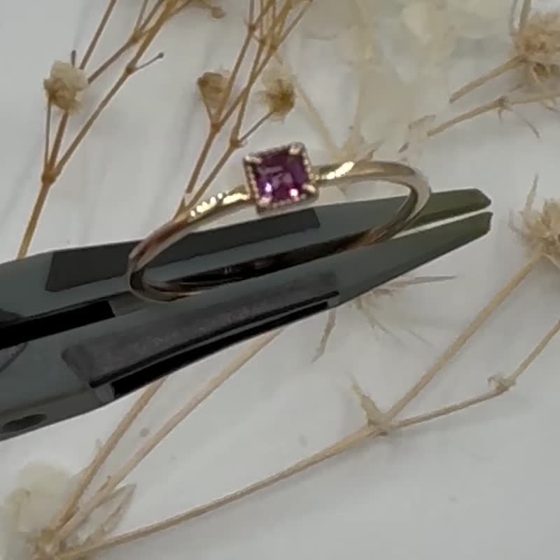 罗曼史玫瑰石榴石10 K金色 女戒 - 戒指 - 贵金属 