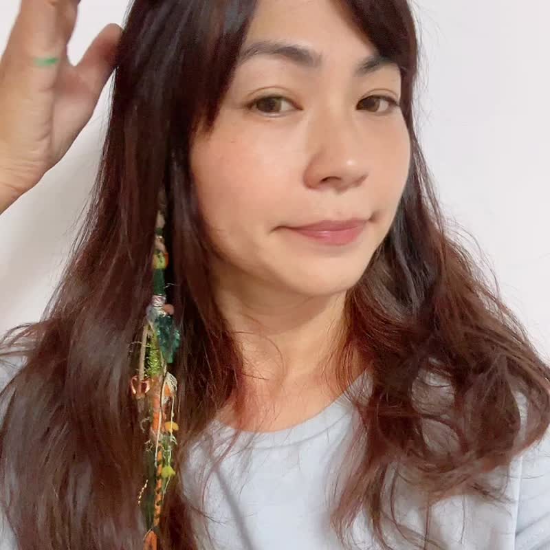 龟背竹 龟背芋 编织发饰 辫子头 编发 发夹 主题式可拆卸发饰 - 发带/发箍 - 其他人造纤维 绿色