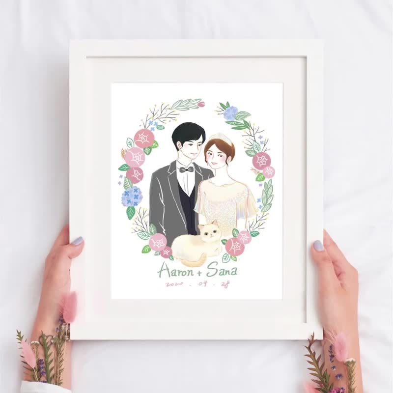定制化 似颜绘 插图 结婚礼物  电子档 - 电子手绘真人画像/绘画/插画 - 其他材质 
