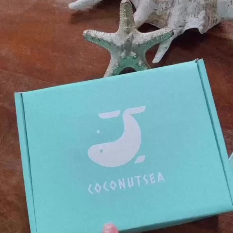海洋 珠宝盒 美人鱼的贝壳饰品盒 戒指盒 耳环 项链 收纳盒 - 项链 - 环保材料 蓝色