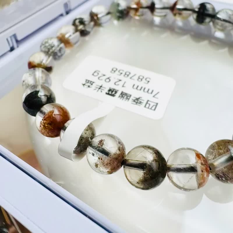 精品四季幽灵半盆黑发共生7mm12.92g花幽灵提升运势避小人 - 手链/手环 - 水晶 多色