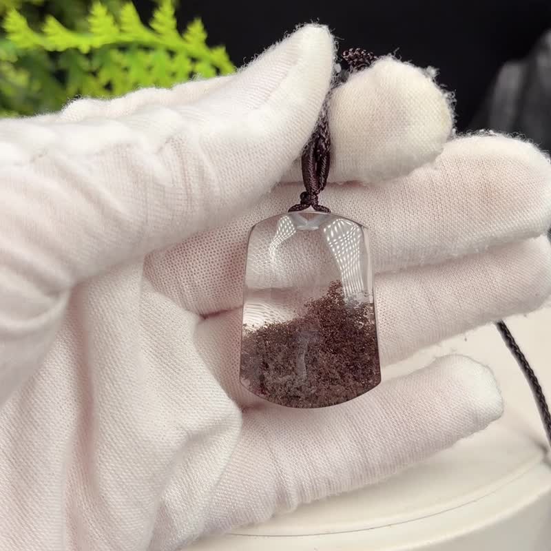 红色幻影幽灵水晶吊坠项链意境冰透净体无事牌繁荣运势事业机遇 - 项链 - 水晶 红色