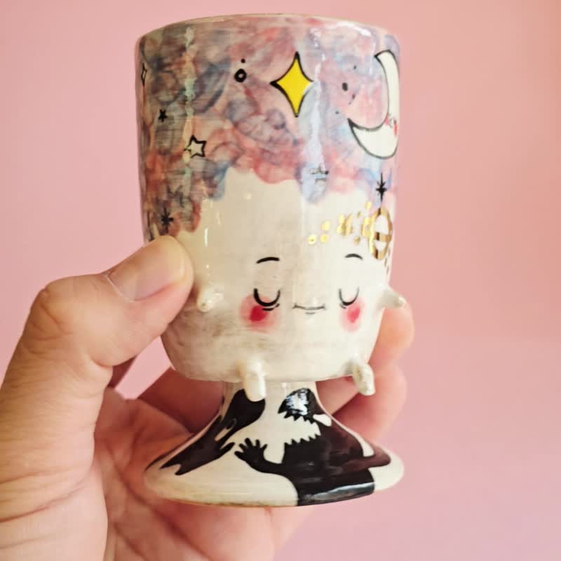 奥罗拉宇宙宝宝 高脚杯 - 花瓶/陶器 - 瓷 多色