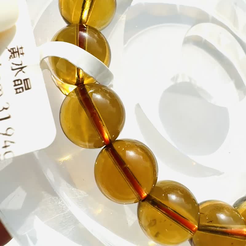 极品浓色威士忌黄水晶 10.4-10.7mm31.94g 招财事业财源滚滚非改色 - 手链/手环 - 水晶 黄色
