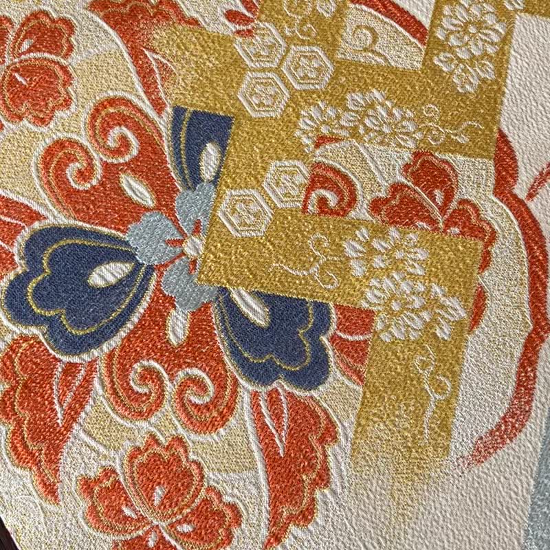 Pure silk table runner remade from Japanese Kimono  obi - 餐垫/桌巾 - 丝．绢 橘色