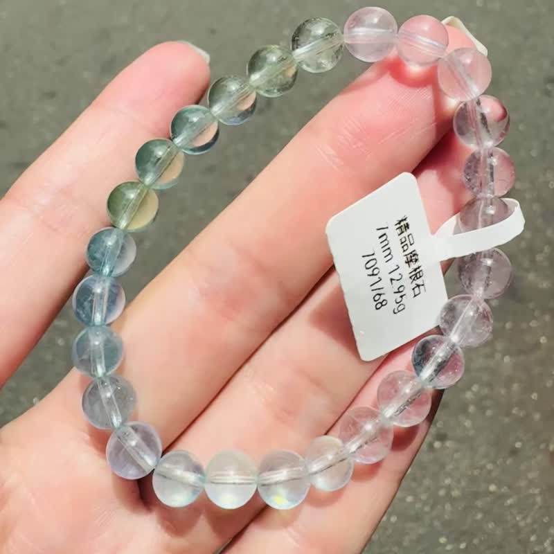 精品级自用天然彩色摩根石水晶7mm12.95g释放压力情感疗愈 - 手链/手环 - 水晶 多色