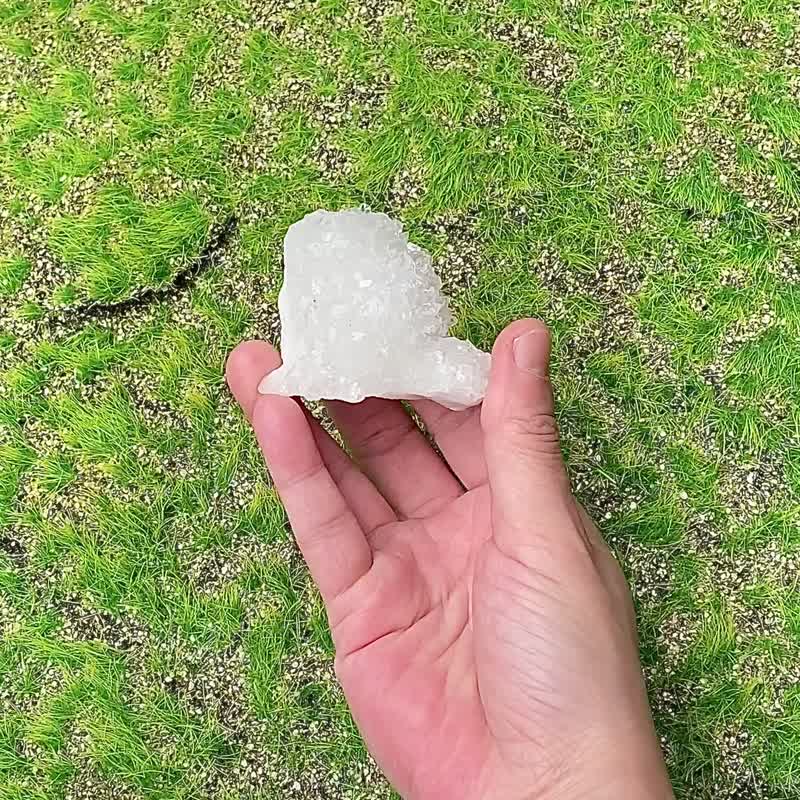 天然原矿纯净白色钻石鱼眼石晶簇 释放负面磁场 提升洞察力 - 摆饰 - 水晶 白色