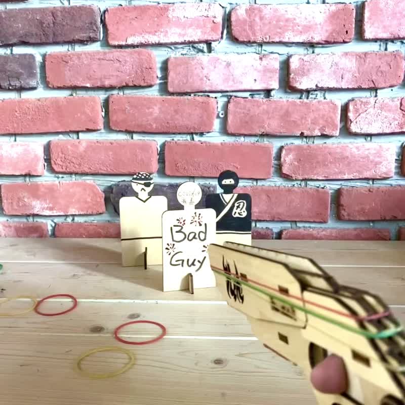 【儿童手作DIY】木橡皮筋手枪-适6岁up 附教学影片工具 定制礼物 - 木工/竹艺/纸艺 - 木头 黑色