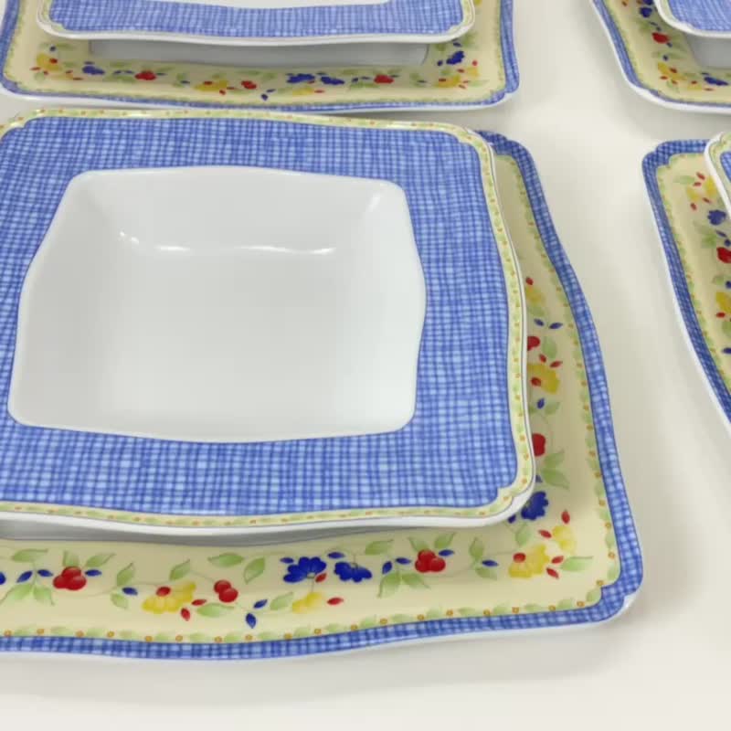 方板范井|六个充电板和六个深板 - 盘子/餐盘/盘架 - 瓷 蓝色