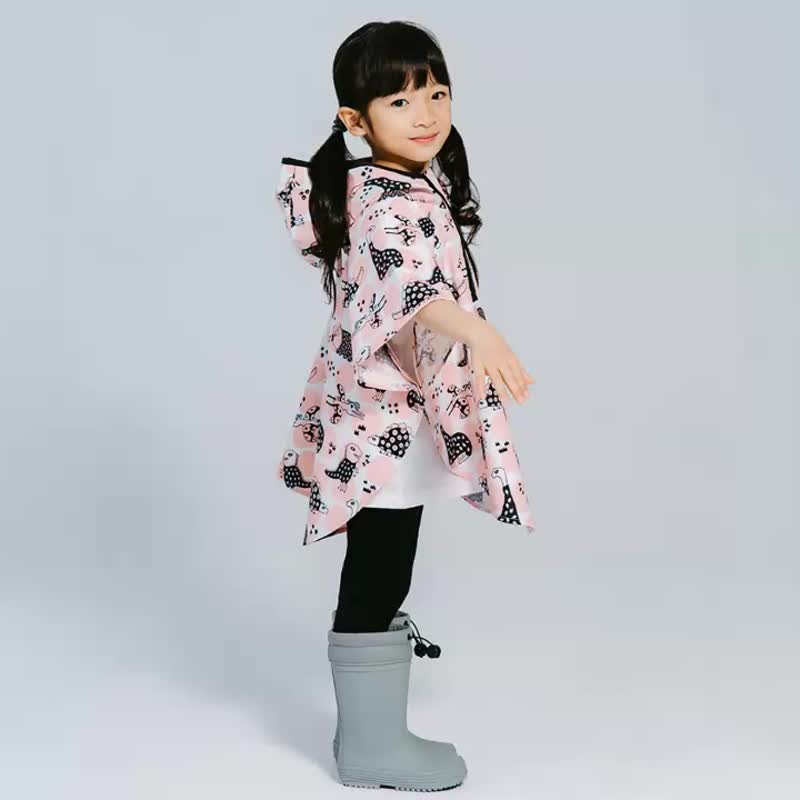 斗篷 | 粉漾摇滚恐龙 (雨衣 儿童雨具) - 儿童雨衣/雨具 - 防水材质 粉红色
