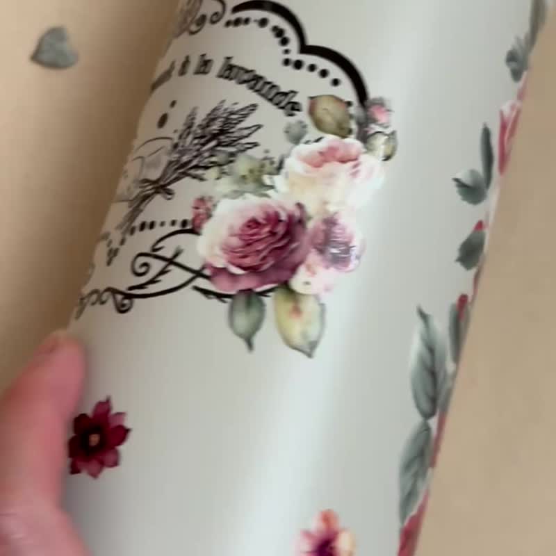 大容量水壶 316 保冷 保温 双饮壶 随身 纸艺拼贴 - 水瓶/水壶 - 塑料 粉红色