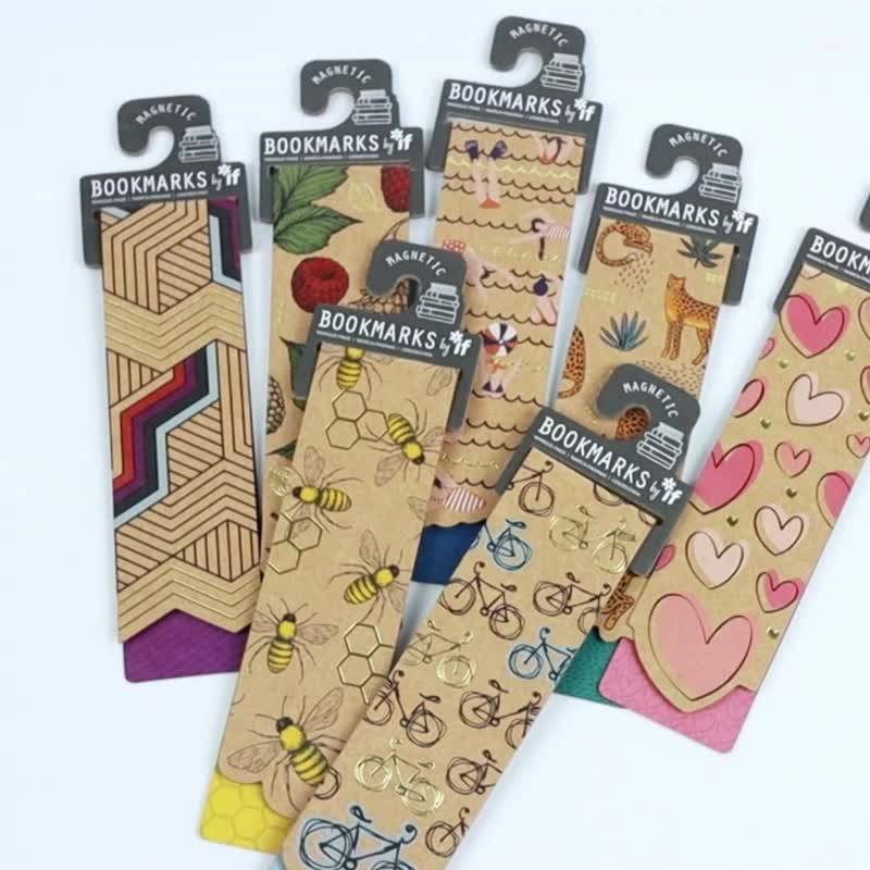 花卉磁吸牛皮纸书签 烫金工艺阅读标记学生文具英国IF文创 - 书签 - 纸 