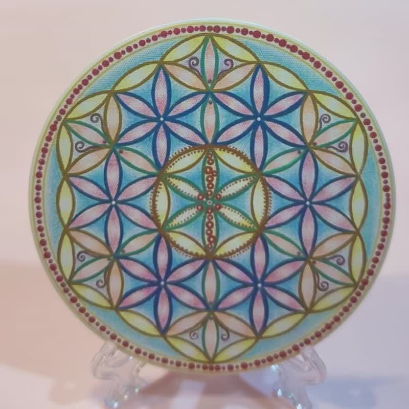 迎春好礼正能量图腾彩印上光喜悦禅生命之花曼陀罗莺歌陶瓷吸水杯 - 摆饰 - 陶 多色