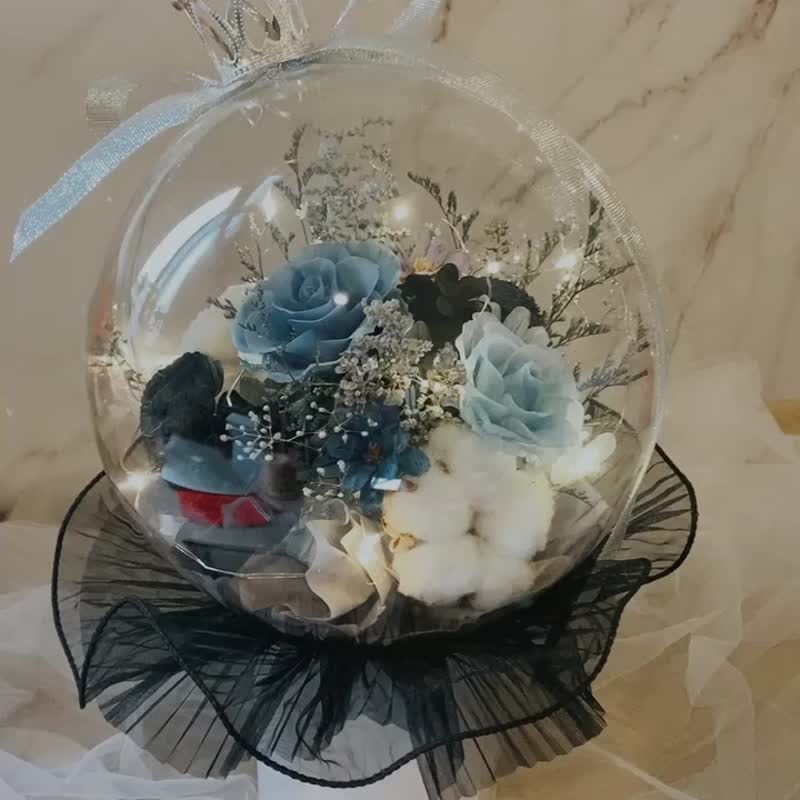 【可定制】BE MY QUEEN 波波球花束 永生干燥花束 求婚 告白 生日 - 干燥花/捧花 - 植物．花 