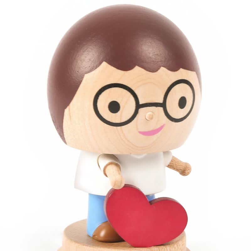 【情人男孩】弹簧摆饰 弹簧摇头公仔 情人节礼物 | Wooderfullife - 玩偶/公仔 - 木头 多色