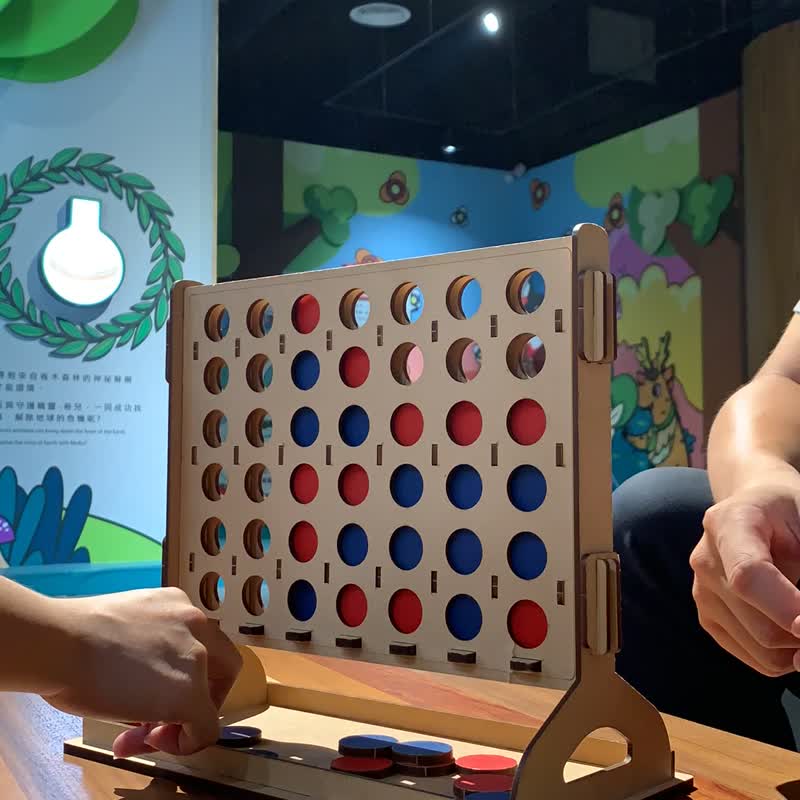 【手作DIY】屏风 四子棋 桌游 对战 益智游戏 木制玩具 - 木工/竹艺/纸艺 - 木头 咖啡色
