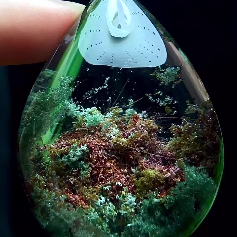 极品巴西天然发晶彩幽灵水滴吊坠连连发  高级品质 幽灵颜色漂 - 摆饰 - 水晶 