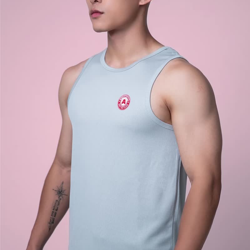 A 级联盟运动针织背心【太空灰】AttentionWer 轻弹力布 吸湿快干 - 男装背心 - 棉．麻 灰色