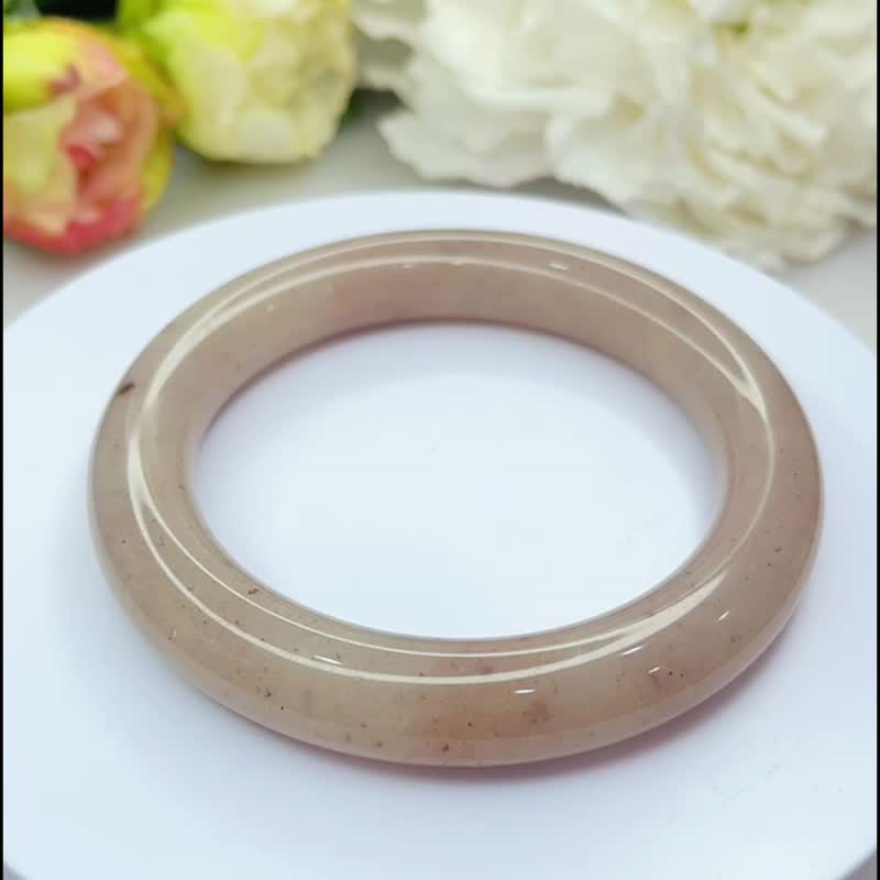 NO.95 粉香芋佘太玉手镯 内径 65MM 圈口 佘太翠玉 手环 圆镯 - 手链/手环 - 玉石 多色