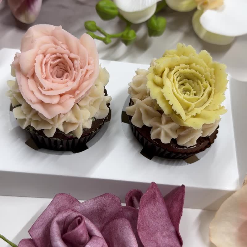 AY baker 樱花口味南瓜口味玫瑰韩式裱花杯子蛋糕 rose cupcake - 蛋糕/甜点 - 新鲜食材 白色