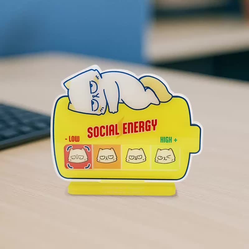 Social Energy 社交能量 扮工厌世猫心情转变立牌 - 摆饰 - 压克力 
