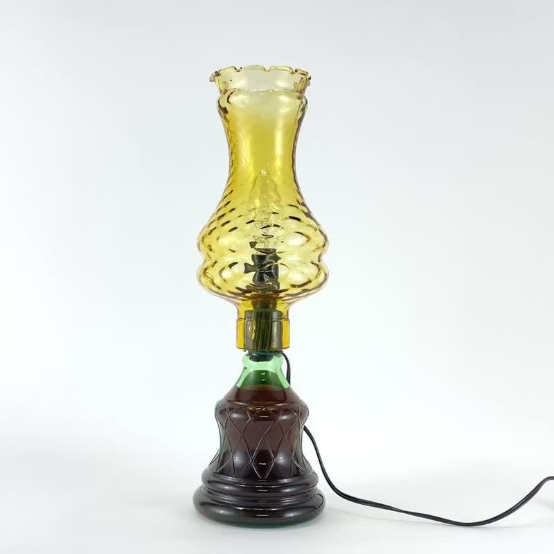 复古1970风格台灯与彩色玻璃灯罩 - 灯具/灯饰 - 玻璃 咖啡色