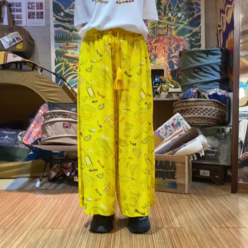 【热门预购】墨西哥风情亡灵节柔软长裤宽裤(3色)IAC-3215 - 女装长裤 - 丝．绢 