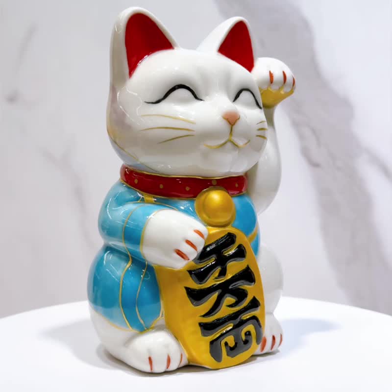 【富岳灵猫】日本清水烧招财猫 | 仫绘 富士樱猫大神 - 摆饰 - 瓷 多色