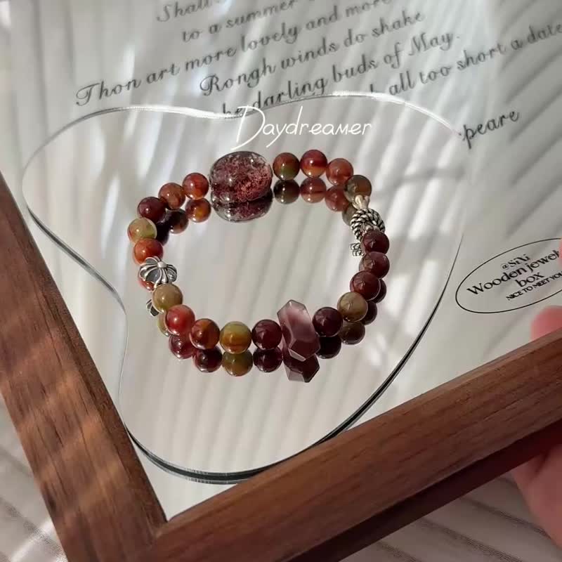 红兔毛红幽灵纯银设计款手链 - 手链/手环 - 水晶 红色