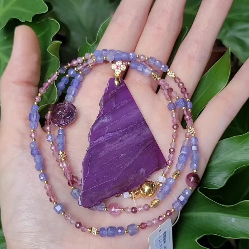 天然 顶级 舒俱来 碧玺 丹泉石 紫气东来 富贵 智慧 项链 单品 - 项链 - 宝石 紫色