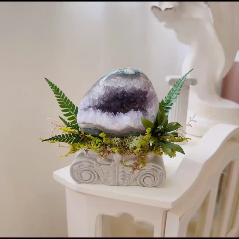 文艺复兴_紫水晶洞 招财消磁 罗马柱上的疗愈小宇宙 - 植栽/盆栽 - 水晶 紫色