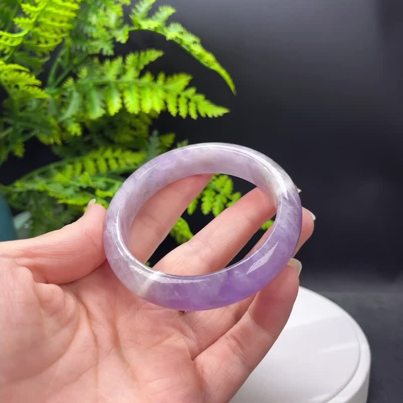 薰衣草紫水晶手镯 58MM 星光透感  渐变浅紫色水晶手环 半山半水 - 手链/手环 - 水晶 紫色