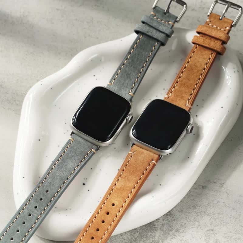 Apple watch - 绒毛感麂皮苹果表带 - 表带 - 真皮 卡其色