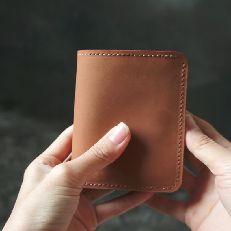 Mini 短夹 浅棕 \ 红棕 \ 橄榄绿 - 皮夹/钱包 - 真皮 咖啡色