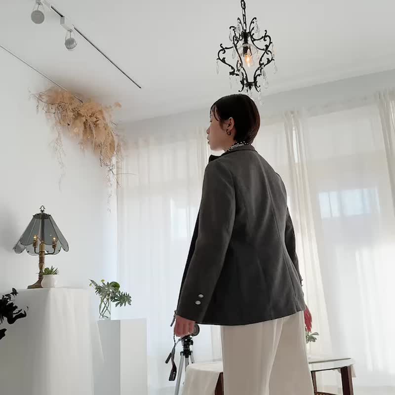 黑白变形虫点点古董丝巾 - 丝巾 - 其他人造纤维 黑色