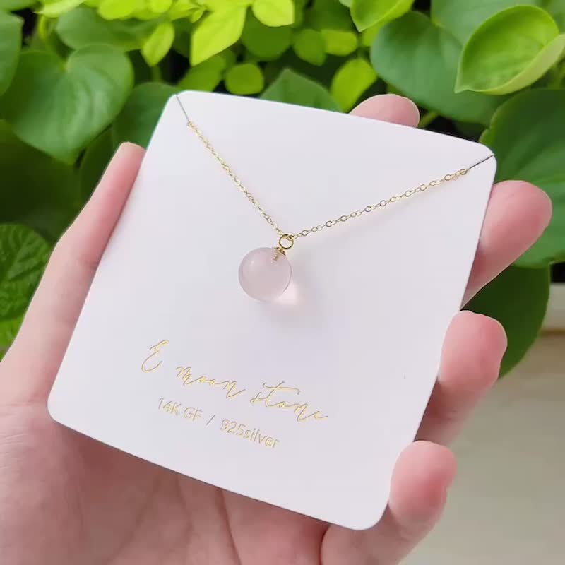 轻珠宝顶级晶体星光粉晶球 项链水晶 - 项链 - 水晶 粉红色