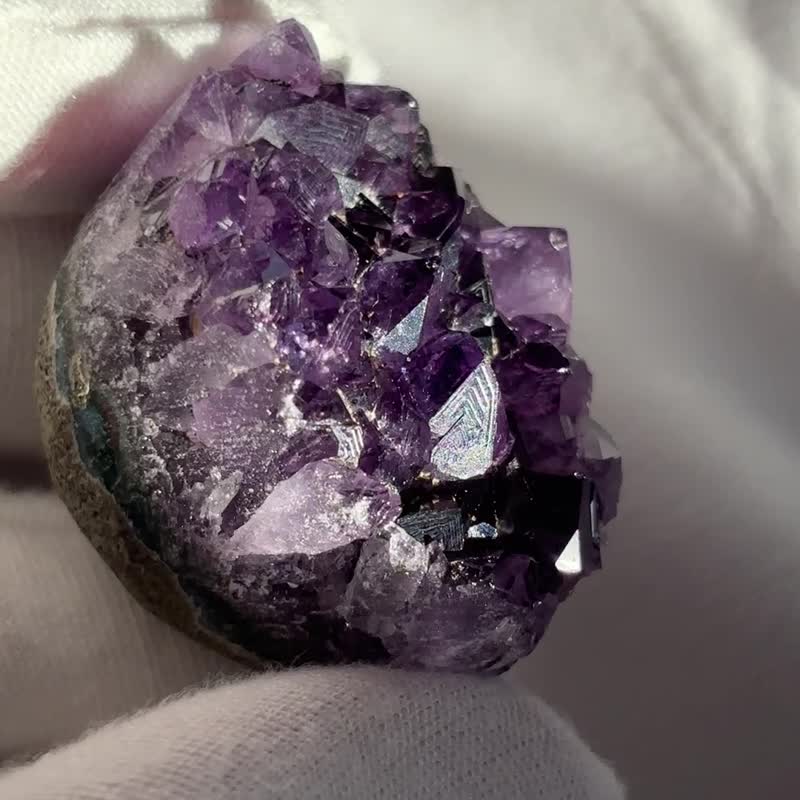 指纹 紫水晶 紫晶簇 紫镇 开口笑 水晶洞 彩晶填 矿标 水晶簇 - 摆饰 - 水晶 紫色