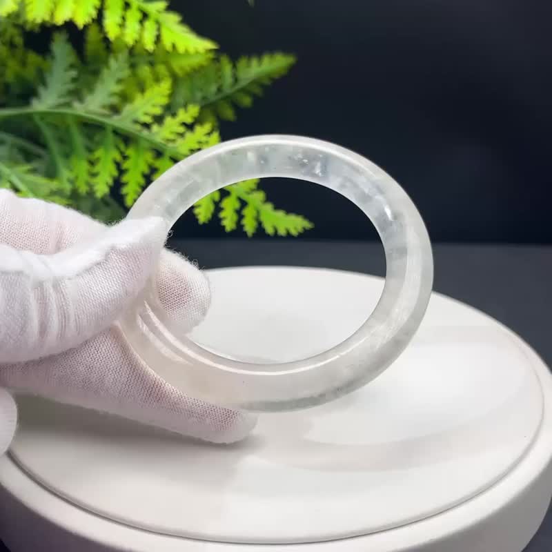 福利款 高品质 蓝月光石手镯 52MM 冰透蓝光圆条 静谧气质灵动感 - 手链/手环 - 宝石 蓝色