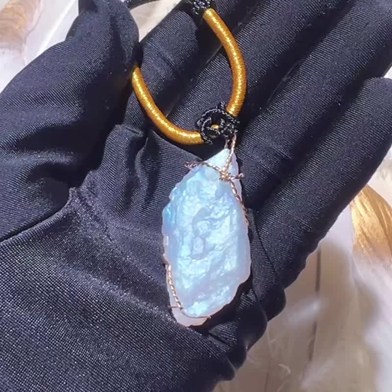 纯手工制作进口14K包金绕线斯里兰卡月光石项链 - 项链 - 宝石 多色