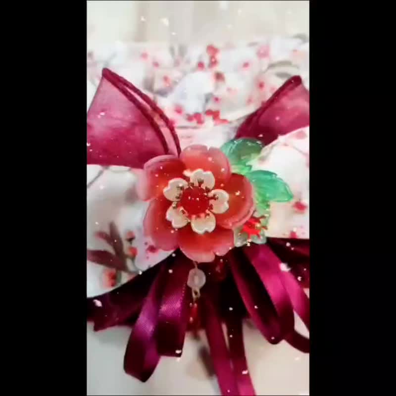 倚梅园。花边项圈 - 红色丨猫兔狗 宠物领巾 项圈 颈圈 - 项圈/牵绳 - 其他材质 红色