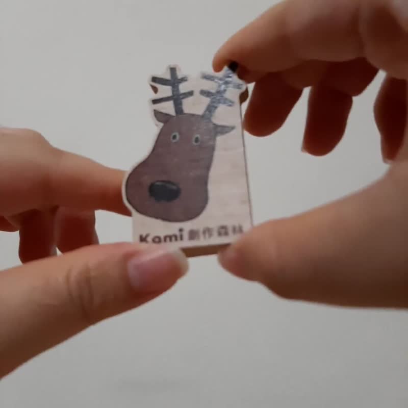 木质多功能小夹 手牵手狮子 客制化礼物 木夹 夹子 相片夹 便条夹 - 文件夹/资料夹 - 木头 咖啡色