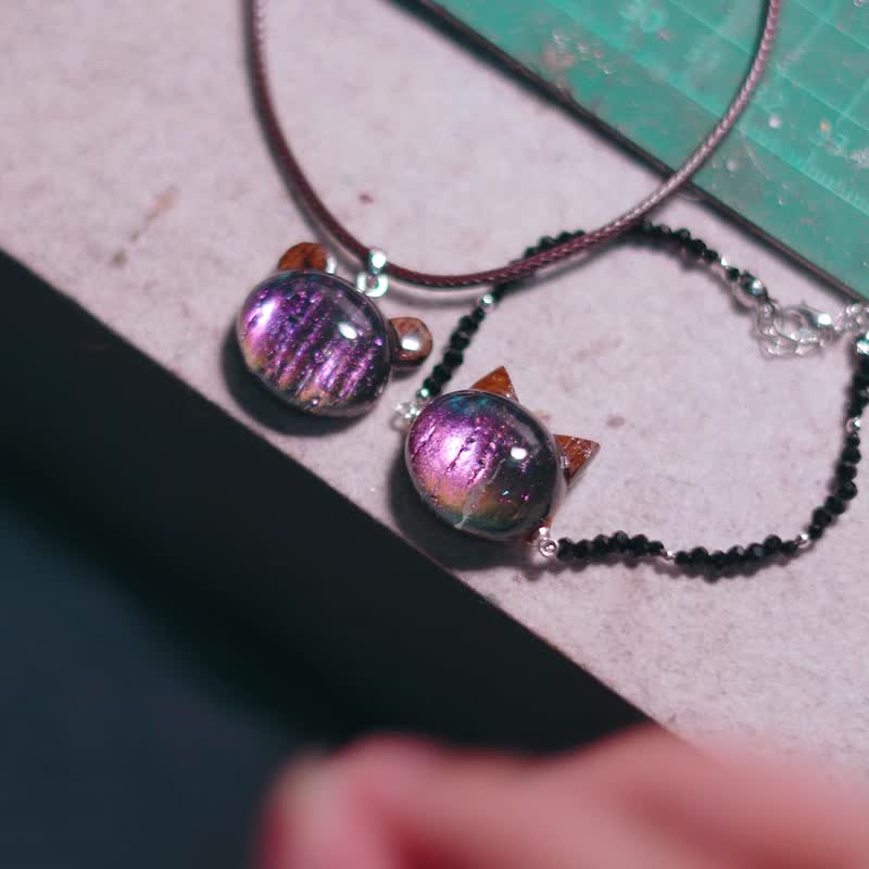 合意树脂木| POOK Bear & Cat  Bracelet - 手链/手环 - 木头 蓝色