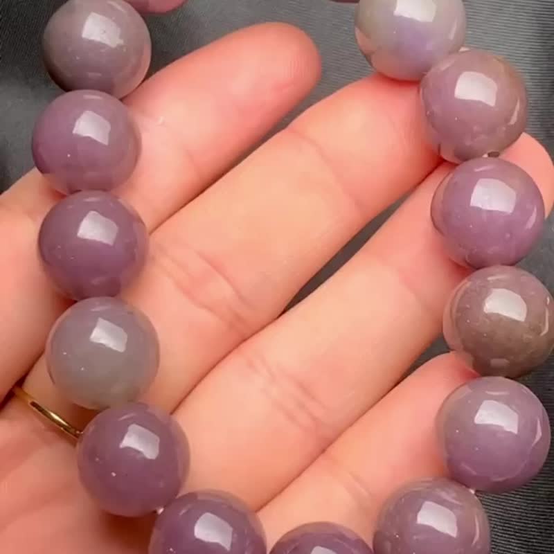 翡翠天然翡翠 A玉 玉珠 玉链手链颈链 • 梅花翡翠手串 - 手链/手环 - 玉石 紫色