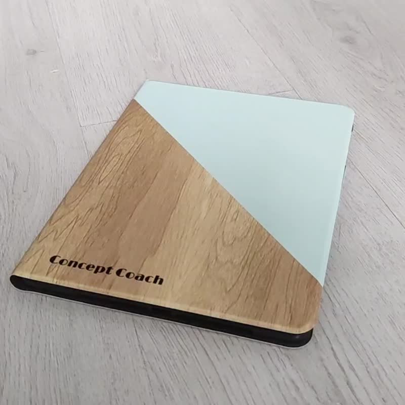 定制化加名纯色木纹iPad mini 7 Pro 13 Air 7 11代笔槽保护套 - 平板/电脑保护壳 - 塑料 多色