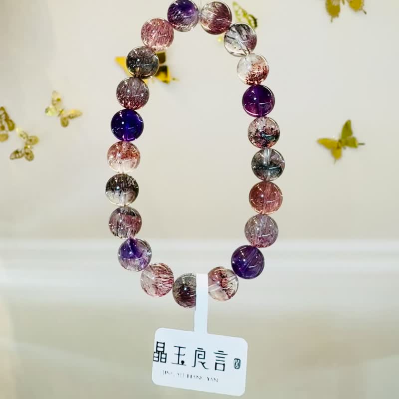 后台询问精品浓色透彩超七水晶9mm20.17g三轮骨干高频水晶自用级 - 手链/手环 - 水晶 多色