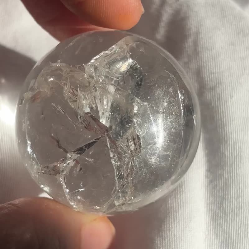 白水晶球 透闪亮 星光 爆彩 天然水晶 水晶  盆景 crystal 摆设 - 摆饰 - 水晶 银色