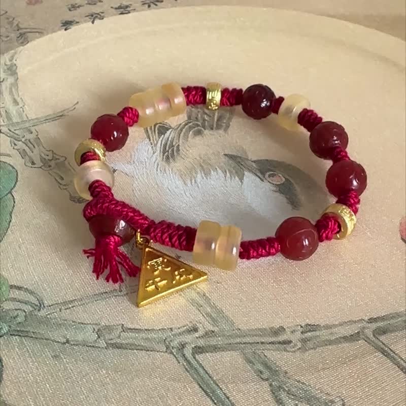 原创本命年化太岁三合生肖红手链 玛瑙手链 - 手链/手环 - 宝石 