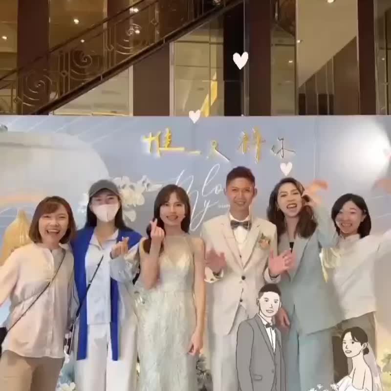 【韩系清新风格 婚纱插画 婚礼滤镜设计】 - 电子手绘真人画像/绘画/插画 - 其他材质 