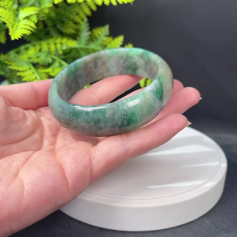 锂云母手镯63MM 玉化星光绿色祖母晶手环 积极开放心智 激发灵感 - 手链/手环 - 半宝石 