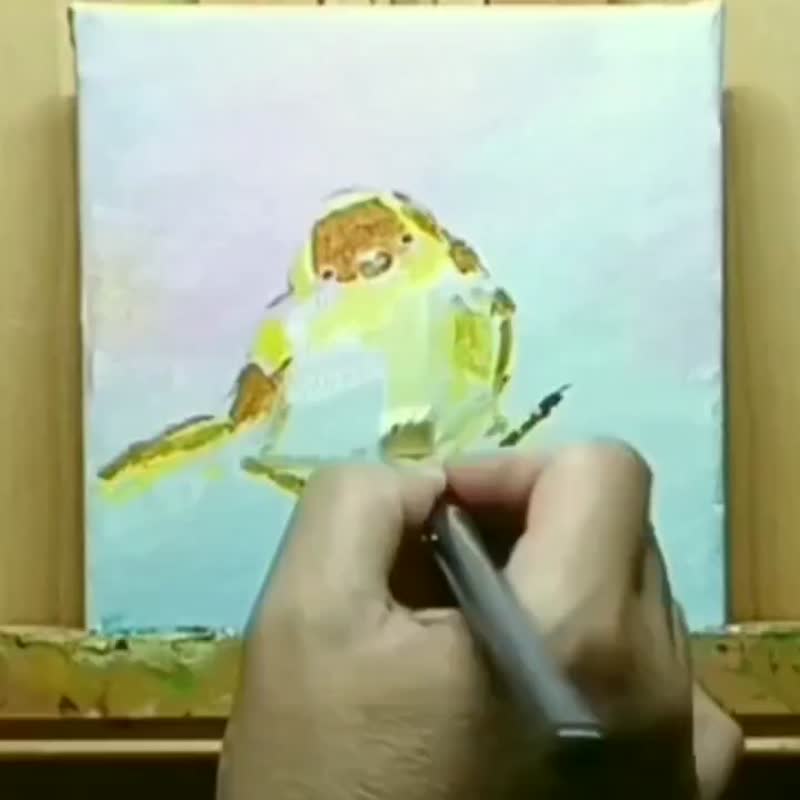 知更鸟  原创手绘油画  独一无二 - 墙贴/壁贴 - 棉．麻 